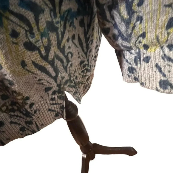 Sigrid‎ Olsen Oversized open lightweight cardigan, geometric floral ribbed, XL ￼ - Picture 6 of 11